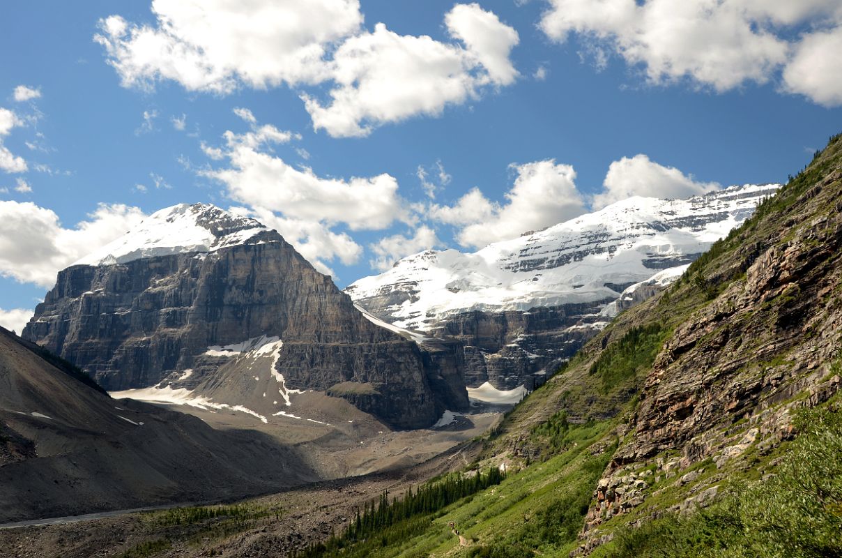 15 Mount Lefroy and Mount Victoria Descending From Lake Agnes Trail Near The Junction Of Plain Of The Six Glaciers Trail Near Lake Louise